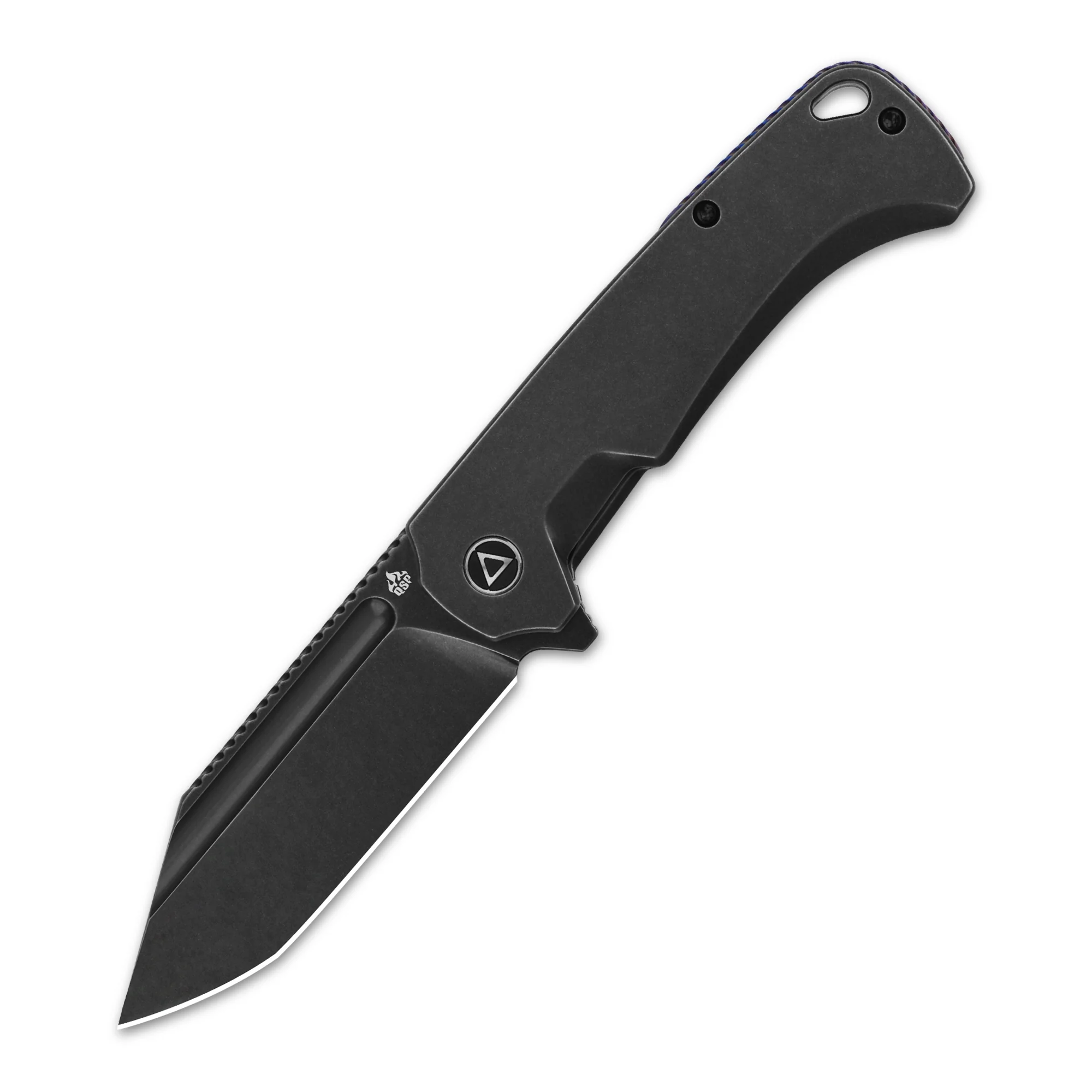 QSP Rhino Pocket Knife Böhler M390 Flat Blade Titanium Handle - Image 5