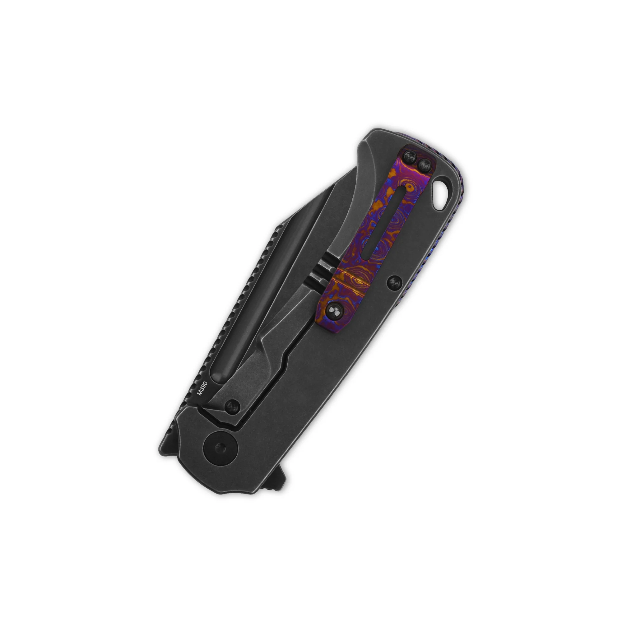 QSP Rhino Pocket Knife Böhler M390 Flat Blade Titanium Handle - Image 6