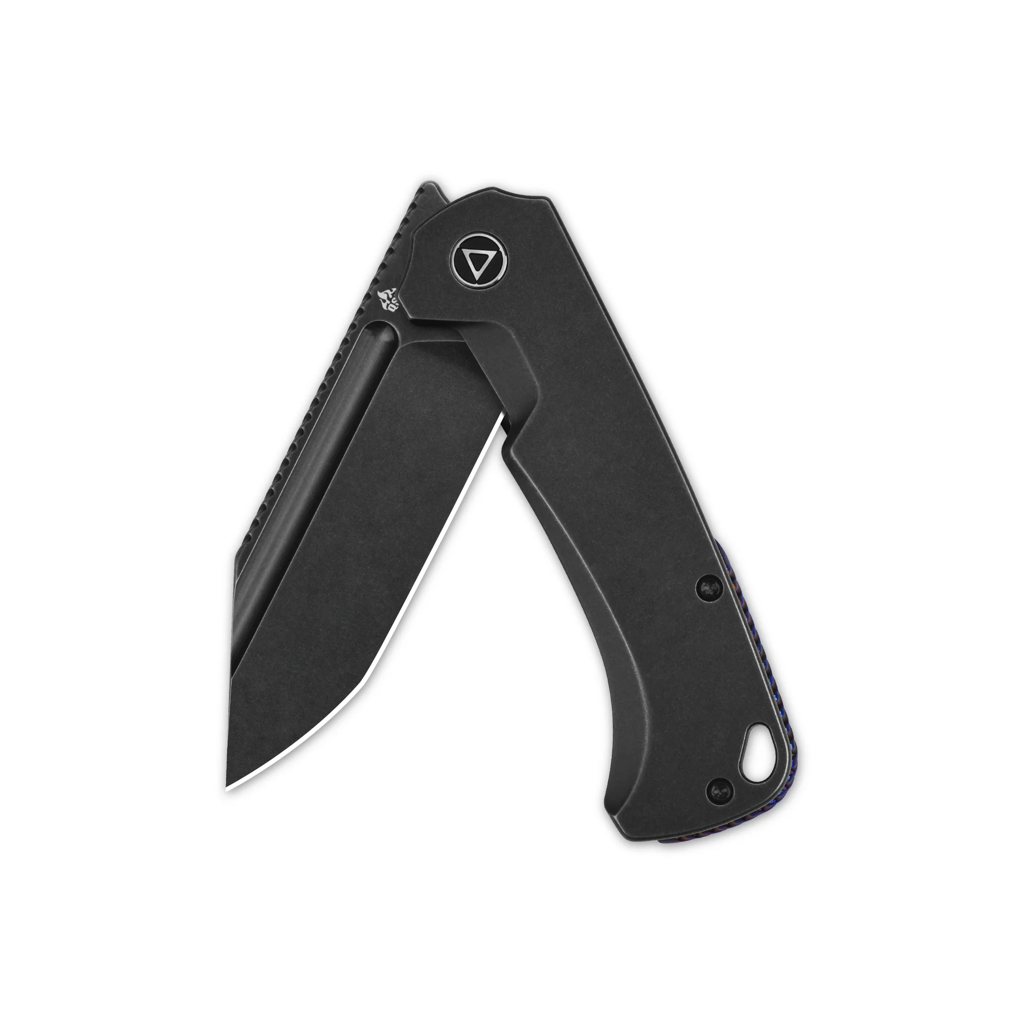 QSP Rhino Pocket Knife Böhler M390 Flat Blade Titanium Handle - Image 8