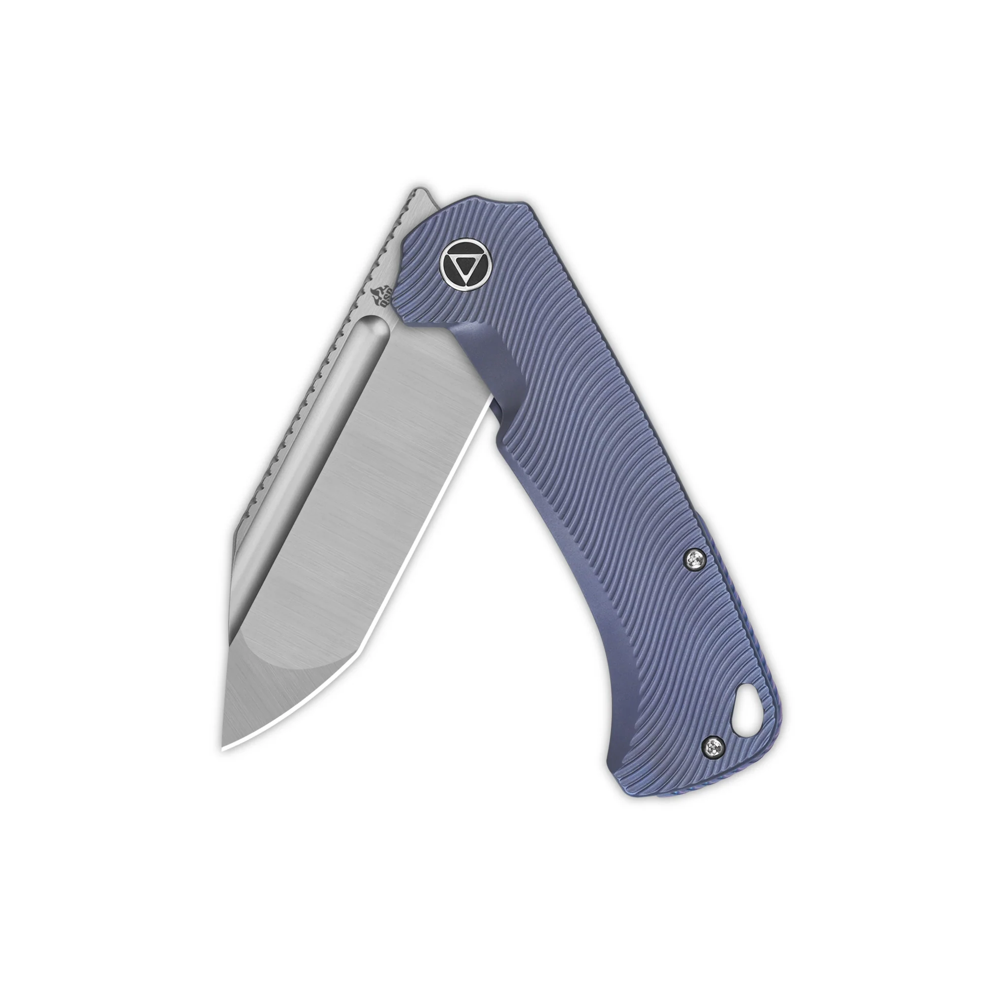 QSP Rhino Pocket knife Böhler M390 Compound blade Texture Titanium handle - Image 12