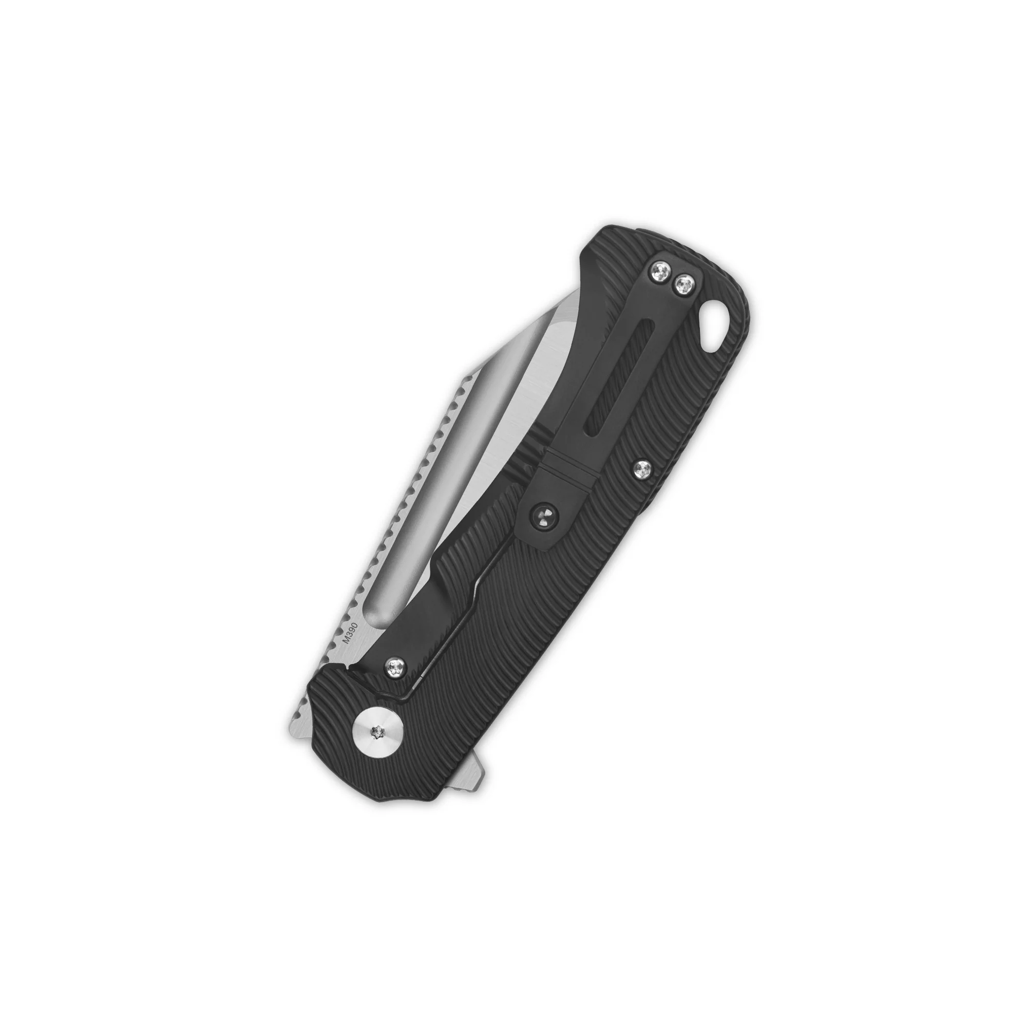 QSP Rhino Pocket knife Böhler M390 Compound blade Texture Titanium handle - Image 6