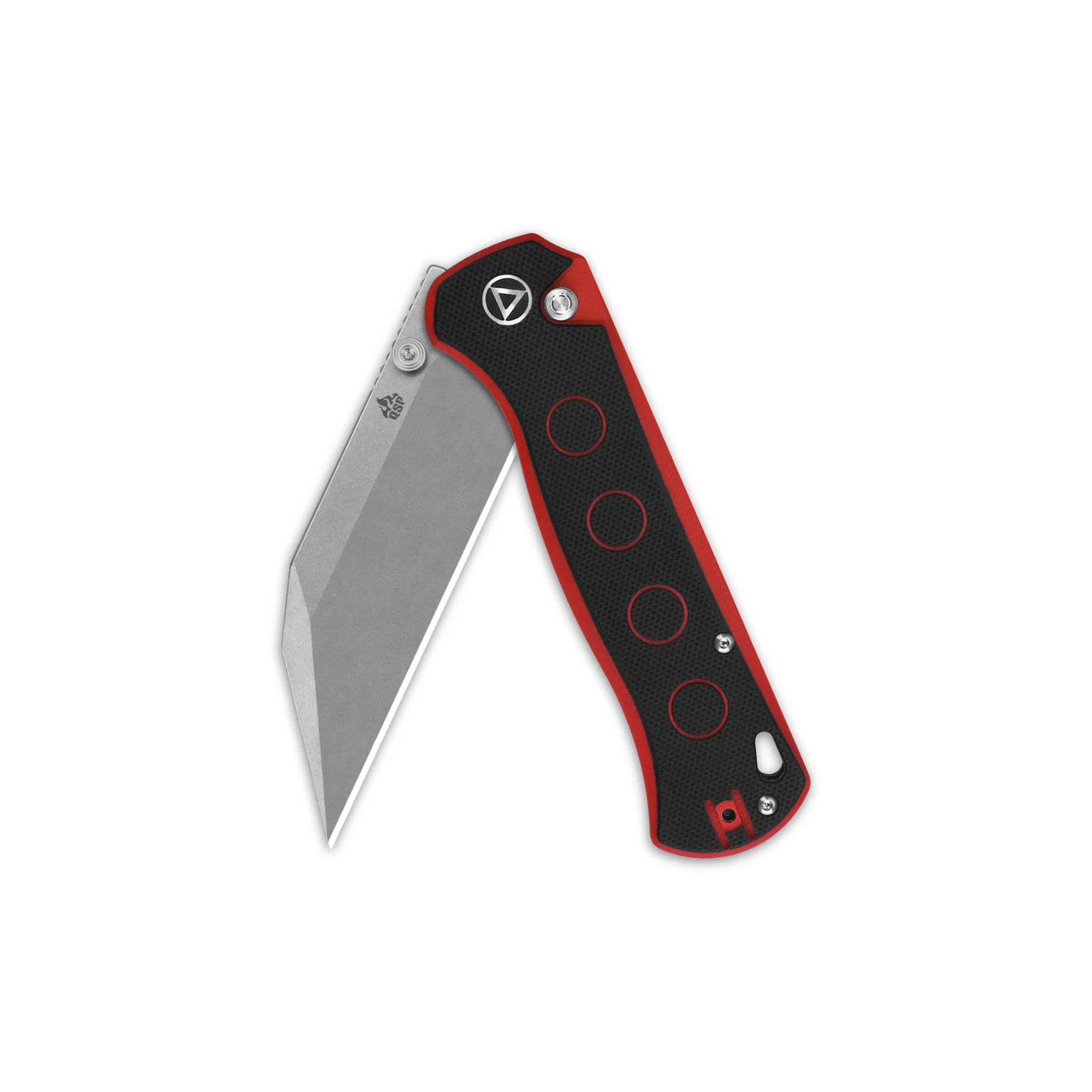 QSP Swordfish Button Lock Pocket Knife 14C28N blade Black/Red G10 handle - Image 4