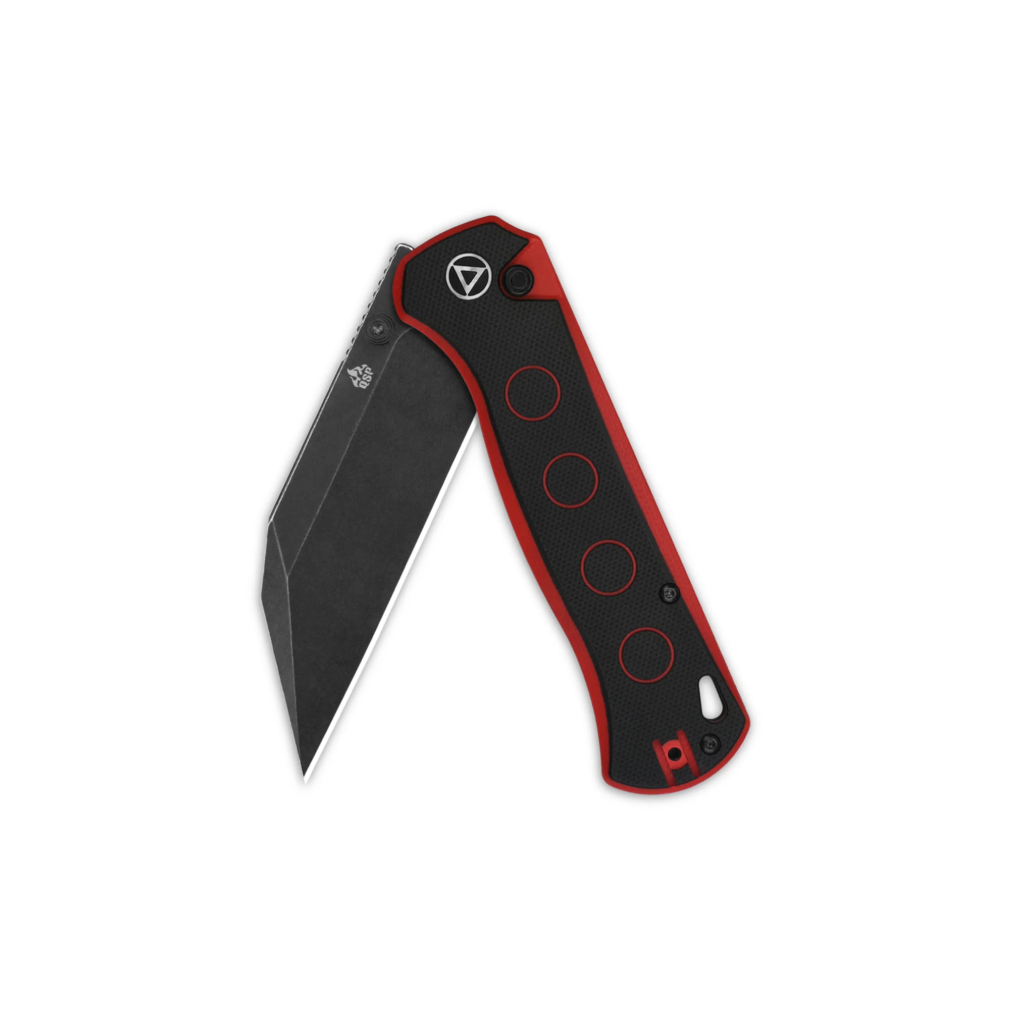 QSP Swordfish Button Lock Pocket Knife 14C28N blade Black/Red G10 handle - Image 8