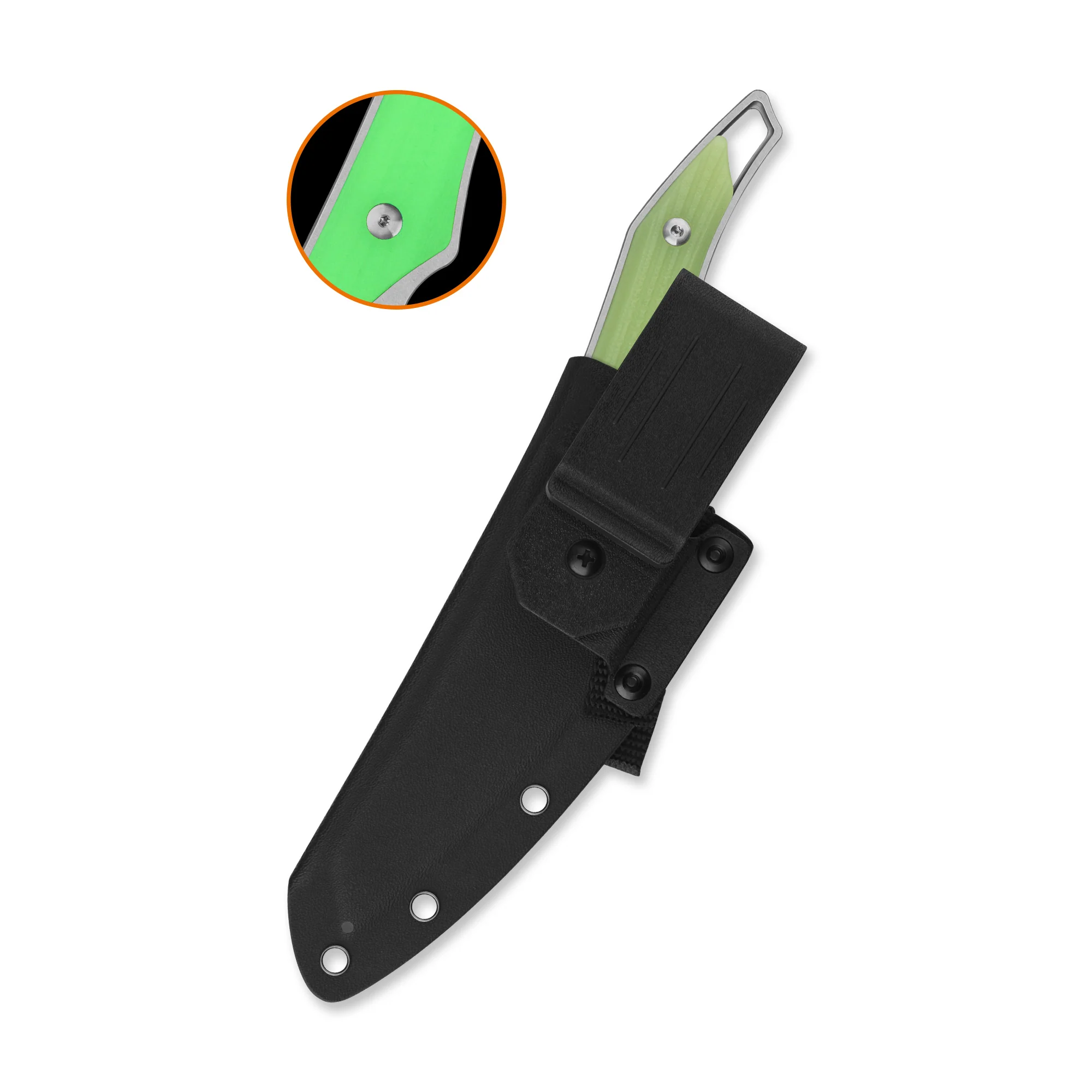 QSP T-Cook Fixed Blade Knife Nitro V Blade Glow-in-the-Dark G10 Handle - Image 4