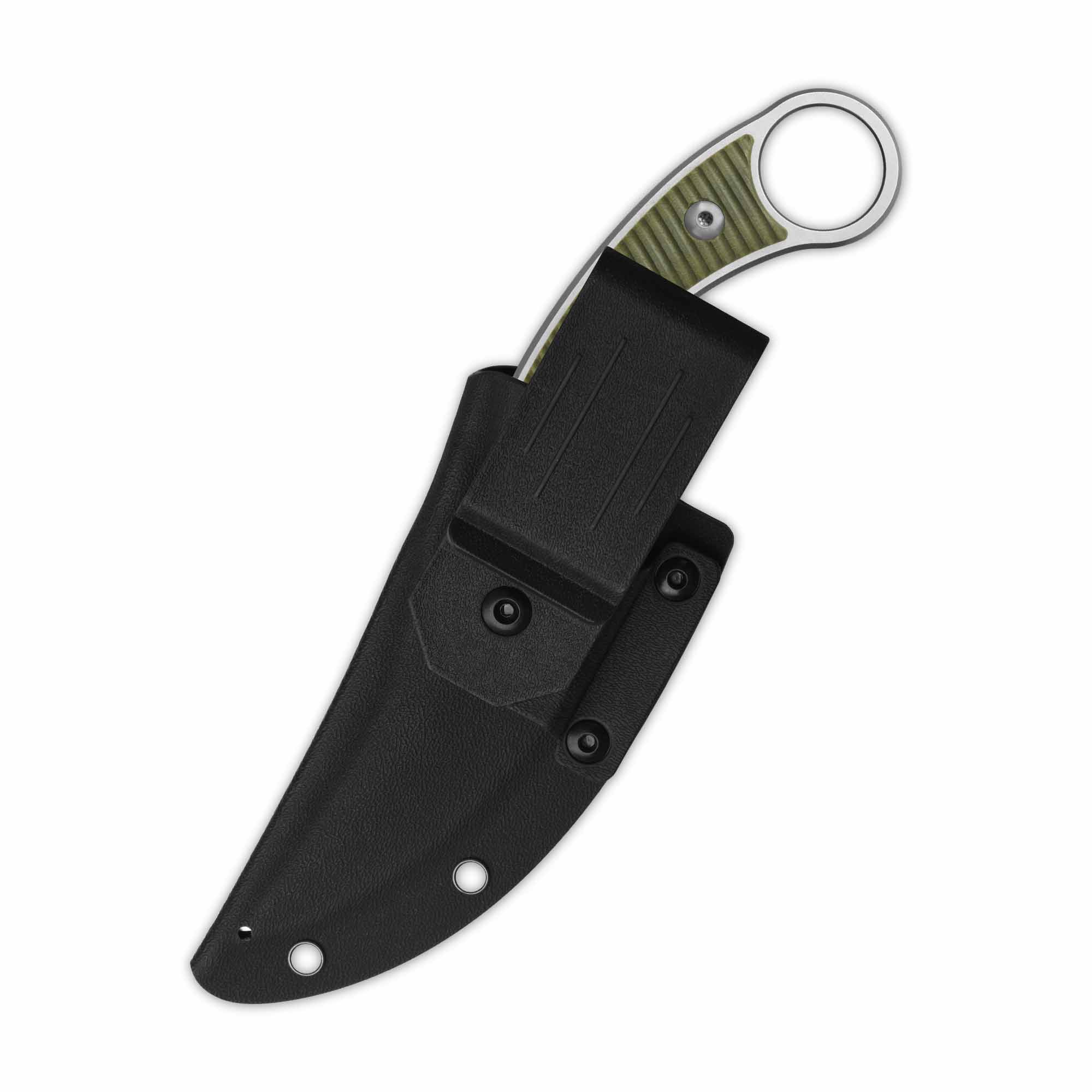 QSP Viper Fixed Blade Knife 10Cr15MoV Blade OD Green G10 Handle - Image 4