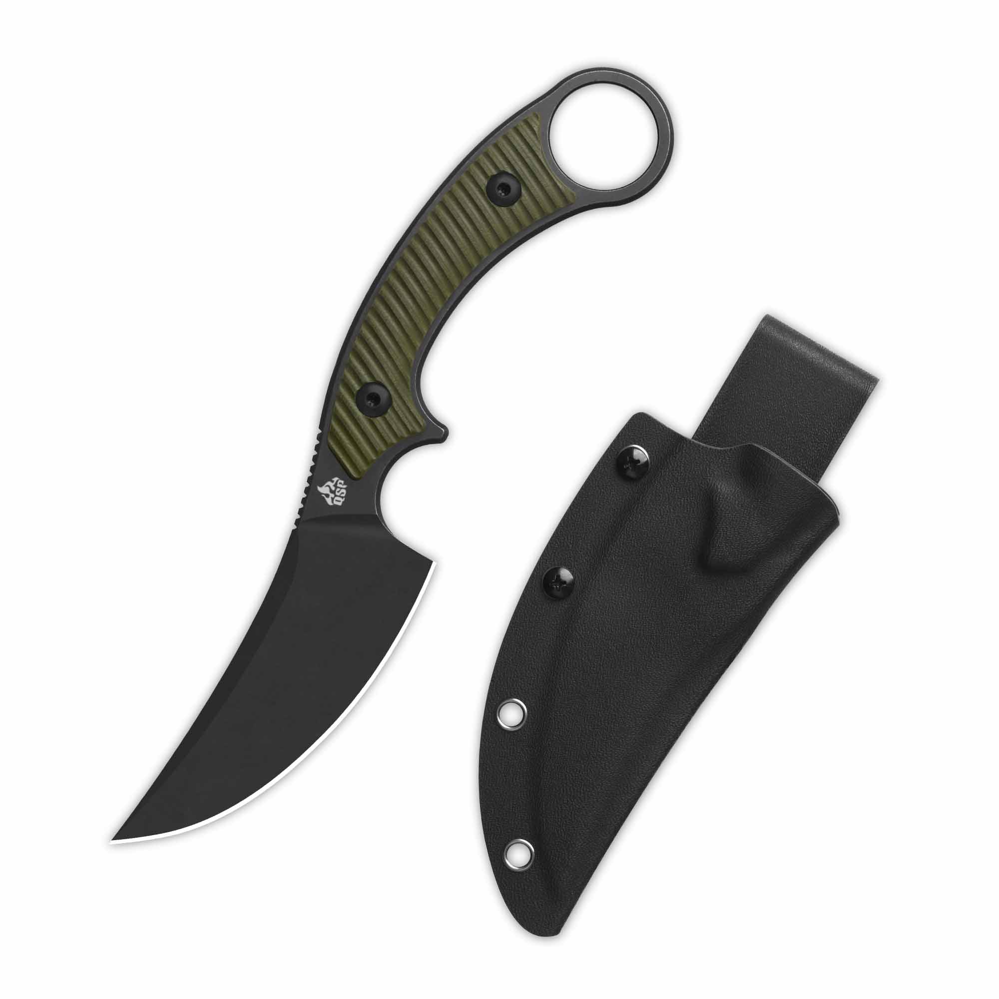 QSP Viper Fixed Blade Knife 10Cr15MoV Blade OD Green G10 Handle - Image 7