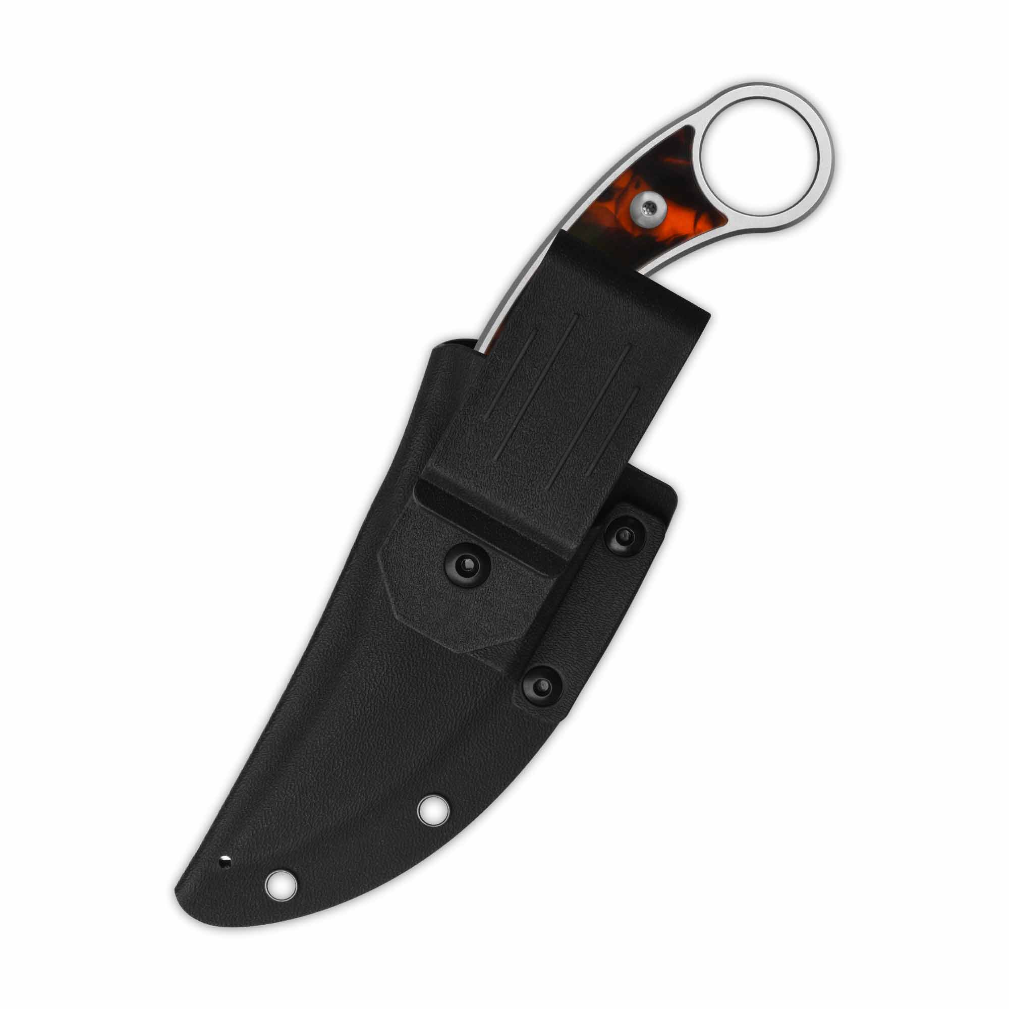 QSP Viper Fixed Blade Knife 10Cr15MoV Blade Tortoise Resin Handle - Image 5
