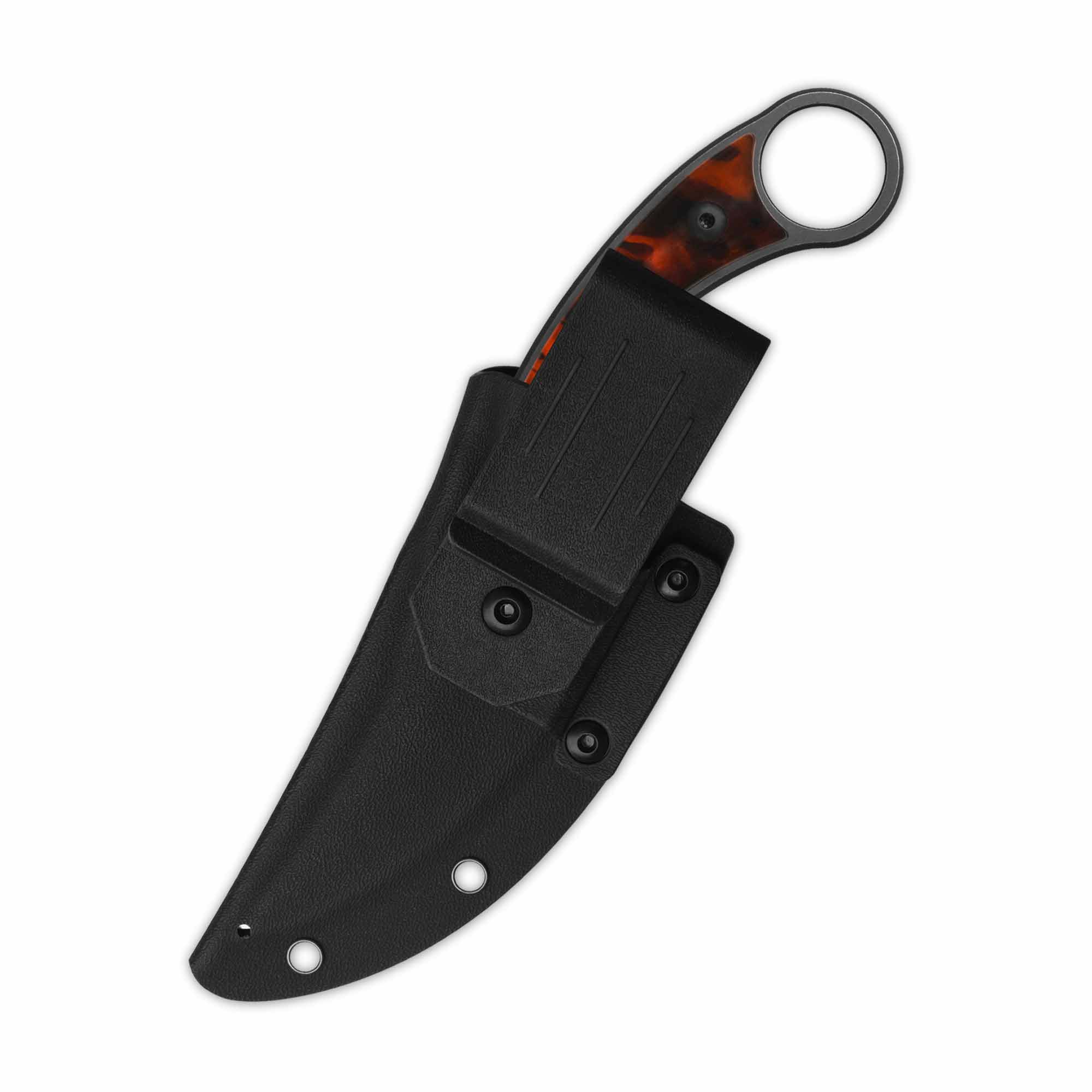 QSP Viper Fixed Blade Knife 10Cr15MoV Blade Tortoise Resin Handle - Image 9