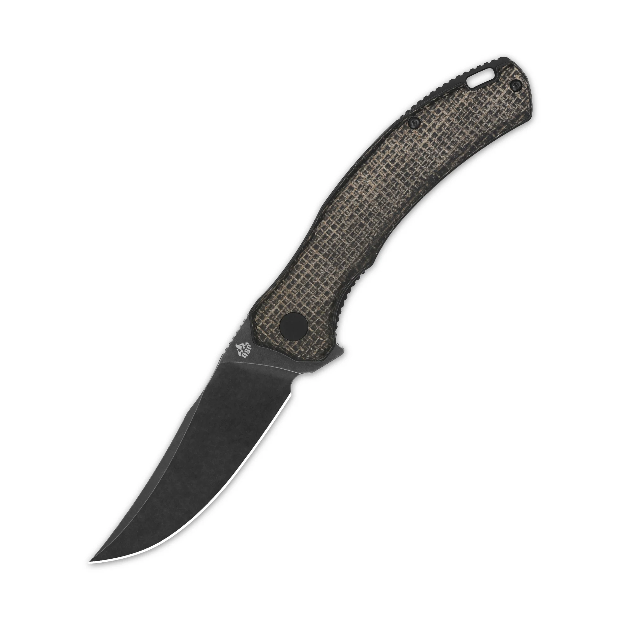 QSP Walrus Liner Lock Pocket Knife D2 Blade Dark Brown Rough Micarta Handle - Image 5