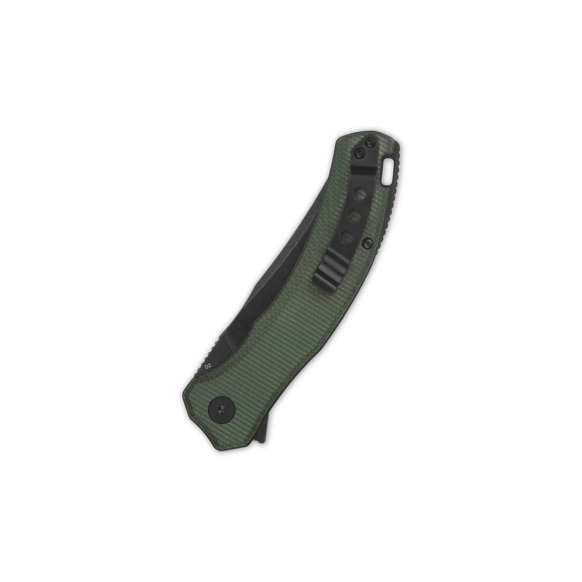 QSP Walrus Liner Lock Pocket Knife D2 Blade Green Micarta Handle - Image 6