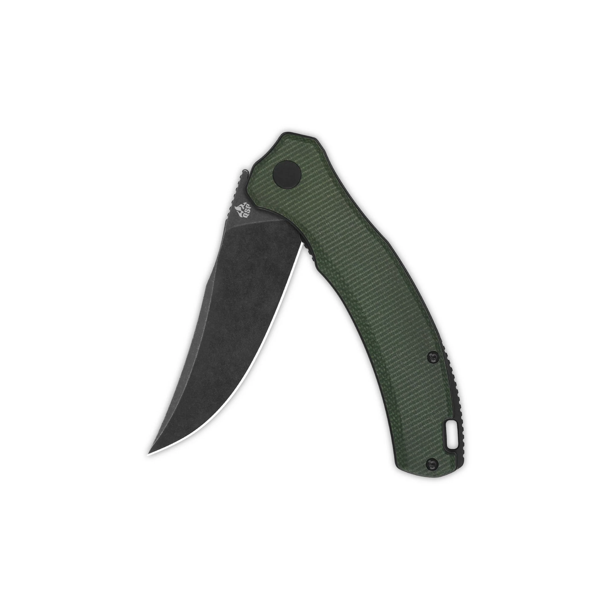 QSP Walrus Liner Lock Pocket Knife D2 Blade Green Micarta Handle - Image 8